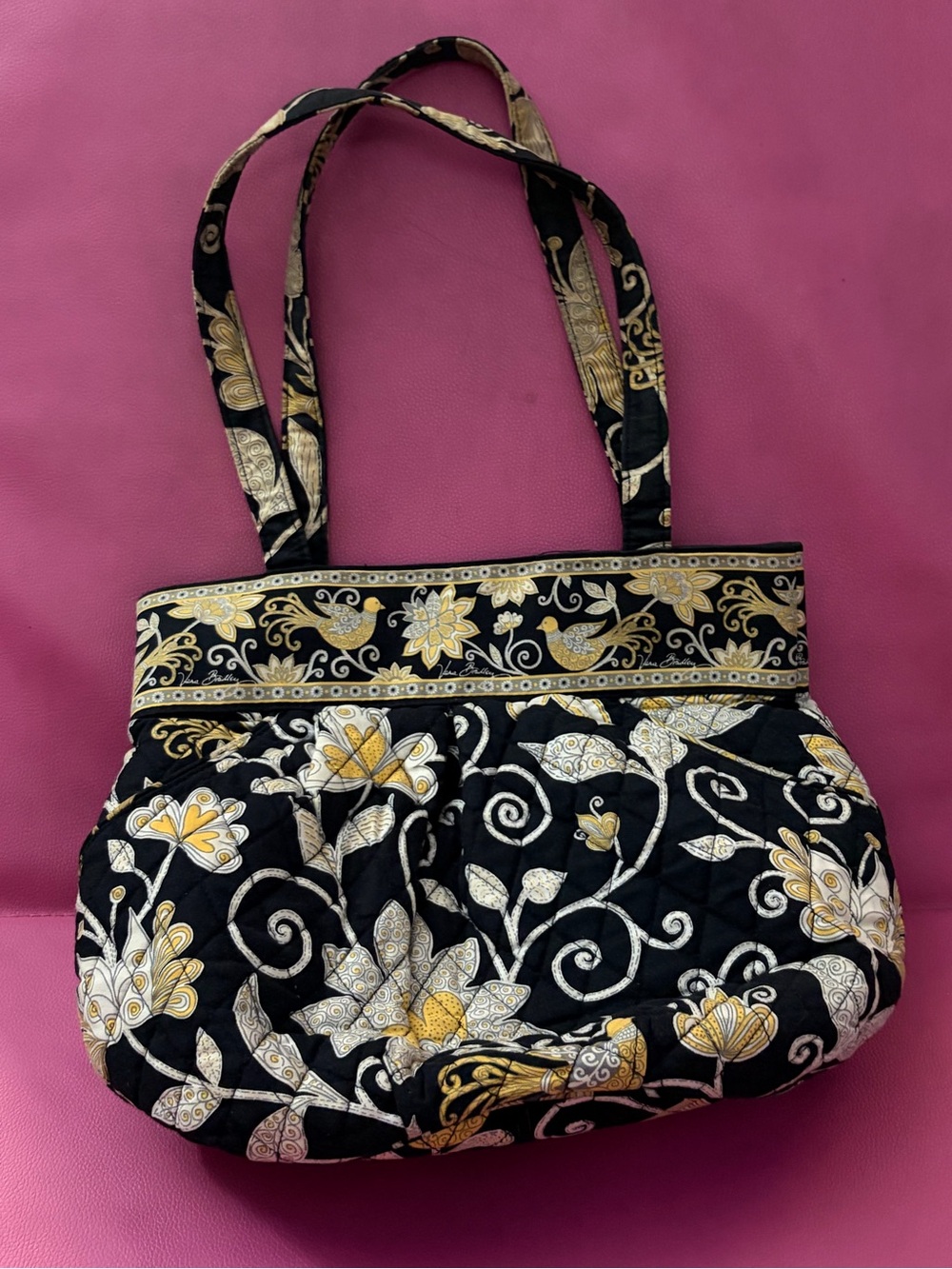 Vintage Vera Bradley Yellow Bird Floral Tote